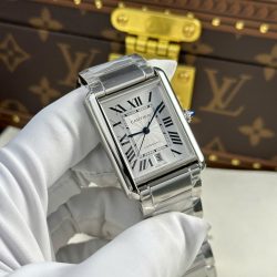 Đồng Hồ Cartier Tank Must Extra-Large Model Replica 11 Mặt Trắng Dây Kim Loại Xưởng AF 31x41mm (2)