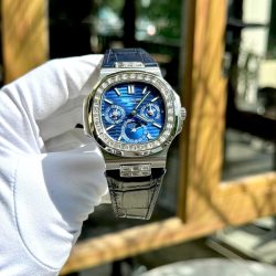 Đồng Hồ Patek Philippe Nautilus 5740G Rep 11 Cao Cấp Đính Đá Mặt Xanh Xưởng TWS 40mm (1)