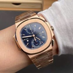 Đồng Hồ Patek Philippe Replica 11 Nautilus 5990 Mặt Xanh Dương Mạ Vàng Hồng 40 (1)