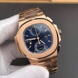 Đồng Hồ Patek Philippe Replica 11 Nautilus 5990 Mặt Xanh Dương Mạ Vàng Hồng 40 (1)