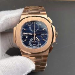Đồng Hồ Patek Philippe Replica 11 Nautilus 5990 Mặt Xanh Dương Mạ Vàng Hồng 40 (1)