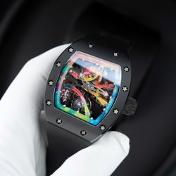 Đồng Hồ Richard Mille RM68-01 Cyril Kongo Replica 11 Vỏ Gốm Đen Dây Cao Su 45mm (2)