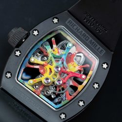 Đồng Hồ Richard Mille RM68-01 Cyril Kongo Replica 11 Vỏ Gốm Đen Dây Cao Su 45mm (2)