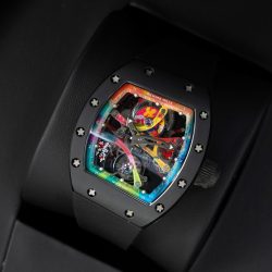 Đồng Hồ Richard Mille RM68-01 Cyril Kongo Replica 11 Vỏ Gốm Đen Dây Cao Su 45mm (2)