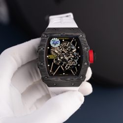 Đồng Hồ Richard Mille Rep 11 RM35-01 Rafael Nadal Vỏ Carbon NTPT Dây Cao Su Trắng Xưởng ZF 49,9x43mm (2)