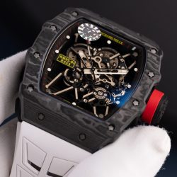 Đồng Hồ Richard Mille Rep 11 RM35-01 Rafael Nadal Vỏ Carbon NTPT Dây Cao Su Trắng Xưởng ZF 49,9x43mm (2)