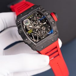 Đồng Hồ Richard Mille Rm35-02 Màu Đỏ Rep Cao Cấp Vỏ Carbon Siêu Nhẹ Nhà Máy ZF 44mm (1)