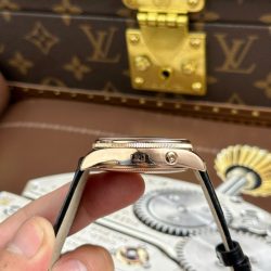 Đồng Hồ Rolex Cellini Moonphase 50535 Replica 11 Mạ Vàng Hồng Dây Da Đen Xưởng KZ 39mm (1)