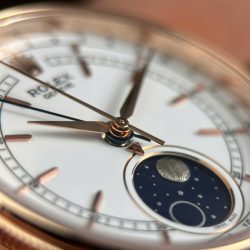 Đồng Hồ Rolex Cellini Moonphase 50535 Replica 11 Mạ Vàng Hồng Dây Da Đen Xưởng KZ 39mm (1)