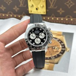 Đồng Hồ Rolex Cosmograph Daytona 126519LN Replica 11 Mặt Đen Cọc Số Đính Đá Xưởng Clean 40mm (2)