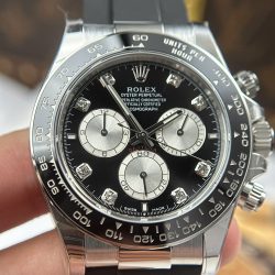 Đồng Hồ Rolex Cosmograph Daytona 126519LN Replica 11 Mặt Đen Cọc Số Đính Đá Xưởng Clean 40mm (2)