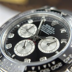 Đồng Hồ Rolex Cosmograph Daytona 126519LN Replica 11 Mặt Đen Cọc Số Đính Đá Xưởng Clean 40mm (2)