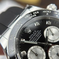 Đồng Hồ Rolex Cosmograph Daytona 126519LN Replica 11 Mặt Đen Cọc Số Đính Đá Xưởng Clean 40mm (2)