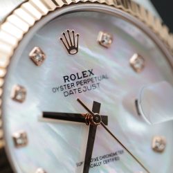 Đồng Hồ Rolex DateJust Mặt Xà Cừ Replica 11 Demi Vàng Hồng Dây Oyster Xưởng Clean 41mm (2)