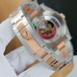 Đồng Hồ Rolex DateJust Mặt Xà Cừ Replica 11 Demi Vàng Hồng Dây Oyster Xưởng Clean 41mm (2)