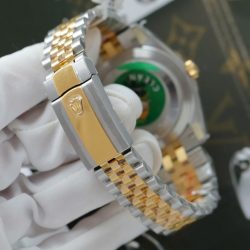 Đồng Hồ Rolex DateJust Rep 11 Mặt Vàng Cọc Số Đính Kim Cương Moissanite Xưởng Clean 41mm (2)