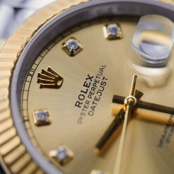 Đồng Hồ Rolex DateJust Rep 11 Mặt Vàng Cọc Số Đính Kim Cương Moissanite Xưởng Clean 41mm (2)