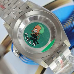 Đồng Hồ Rolex DateJust Replica 11 Mặt Xanh Blue Cọc Số Đính Moissanite Nhà Máy Clean 41mm (2)