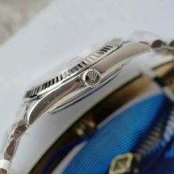 Đồng Hồ Rolex DateJust Replica 11 Mặt Xanh Blue Cọc Số Đính Moissanite Nhà Máy Clean 41mm (2)