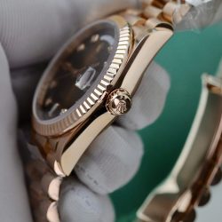 Đồng Hồ Rolex Day-Date Chế Tác Bọc Vàng Thật 18K Mặt Chocolate 36mm (2)