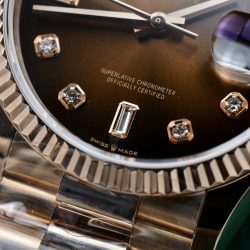 Đồng Hồ Rolex Day-Date Chế Tác Bọc Vàng Thật 18K Mặt Chocolate 36mm (2)