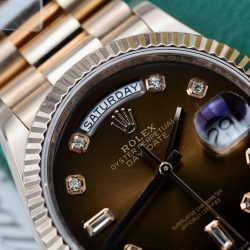 Đồng Hồ Rolex Day-Date Chế Tác Bọc Vàng Thật 18K Mặt Chocolate 36mm (2)