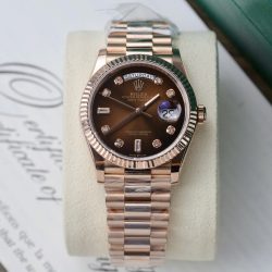 Đồng Hồ Rolex Day-Date Chế Tác Bọc Vàng Thật 18K Mặt Chocolate 36mm (2)