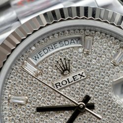 Đồng Hồ Rolex Day-Date Chế Tác Mặt Số Đính Full Kim Cương Moissanite Xưởng GM 40mm (2)