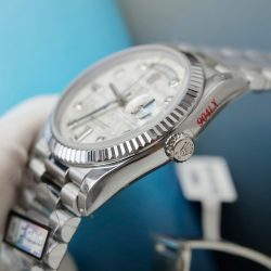 Đồng Hồ Rolex Day-Date Mặt Thiên Thạch Chế Tác Cọc Số Kim Cương Moissanite Xưởng QF 36mm (2)