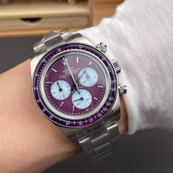 Đồng Hồ Rolex Daytona 116508 Warm Burgundy Replica Cao Cấp Mặt Số Tím 40mm (2)