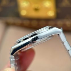 Đồng Hồ Rolex Land-Dweller 127236 Rep 11 Mặt Xanh Băng Họa Tiết Tổ Ong Đính Đá Baguette 36mm (3)