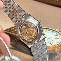 Đồng Hồ Rolex Land-Dweller 127336 Chế Tác Mặt Xanh Băng Họa Tiết Tổ Ong Đính Đá Baguette 40mm (2)