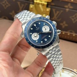 Tudor Black Bay Chronograph Replica 11 Mặt Xanh Blue Dây Kim Loại Xưởng ZF 41mm (2)