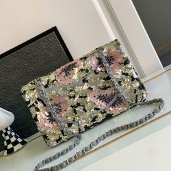 Túi Xách Chanel Classic Siêu Cấp Đính Cườm Họa Tiết Hoa Hồng 25cm (2)