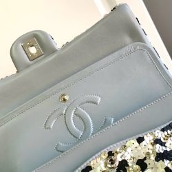 Túi Xách Chanel Classic Siêu Cấp Đính Cườm Họa Tiết Hoa Hồng 25cm (2)