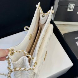 Túi Xách Chanel Hobo Siêu Cấp Nữ Màu Trắng Khóa Vàng 22cm (2)