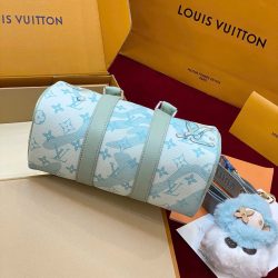 Túi Xách Louis Vuitton LV Speedy Bandoulière Siêu Cấp Màu Xanh Nhạt 25cm (2)