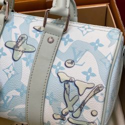 Túi Xách Louis Vuitton LV Speedy Bandoulière Siêu Cấp Màu Xanh Nhạt 25cm (2)