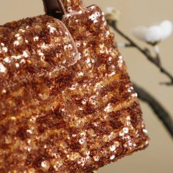 Túi Xách Nữ Chanel Kelly Like Auth Màu Nâu Đính Cườm 20cm (2)