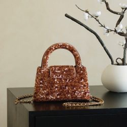 Túi Xách Nữ Chanel Kelly Like Auth Màu Nâu Đính Cườm 20cm (2)