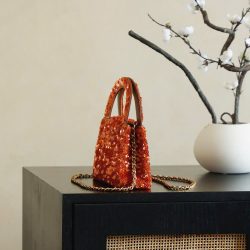 Túi Xách Nữ Chanel Kelly Siêu Cấp Màu Đỏ Đính Cườm 20cm (2)