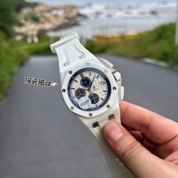 Đồng Hồ Audemars Piguet Chế Tác Royal Oak Offshore Chronograph 26402CB Vỏ Gốm Trắng Dây Cao Su 44mm (2)