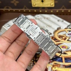 Đồng Hồ Audemars Piguet Replica 11 Royal Oak Jumbo Extra-thin Openworked 16204 Mặt Lộ Cơ Màu Trắng Nhà Máy ZF 39mm (2)