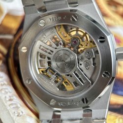 Đồng Hồ Audemars Piguet Replica 11 Royal Oak Jumbo Extra-thin Openworked 16204 Mặt Lộ Cơ Màu Trắng Nhà Máy ZF 39mm (2)