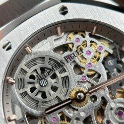 Đồng Hồ Audemars Piguet Replica 11 Royal Oak Jumbo Extra-thin Openworked 16204 Mặt Lộ Cơ Màu Trắng Nhà Máy ZF 39mm (2)