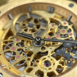 Đồng Hồ Audemars Piguet Replica Cao Cấp Royal Oak Jumbo Extra-thin Openworked 16204 Mặt Lộ Cơ Mạ Vàng Xưởng ZF 39mm (2)