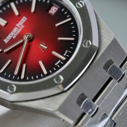 Đồng Hồ Audemars Piguet Royal Oak Extra-thin Jumbo 16202 Replica 11 Mặt Màu Đỏ Đô Nhà Máy ZF 39mm (2)