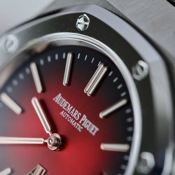 Đồng Hồ Audemars Piguet Royal Oak Extra-thin Jumbo 16202 Replica 11 Mặt Màu Đỏ Đô Nhà Máy ZF 39mm (2)