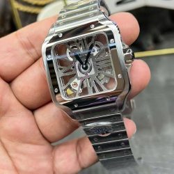 Đồng Hồ Cartier Santos CRWHSA0015 Replica 11 Mặt Lộ Cơ Dây Kim Loại Xưởng THB 39 (2)