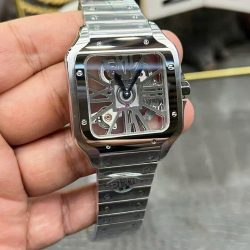 Đồng Hồ Cartier Santos CRWHSA0015 Replica 11 Mặt Lộ Cơ Dây Kim Loại Xưởng THB 39 (2)